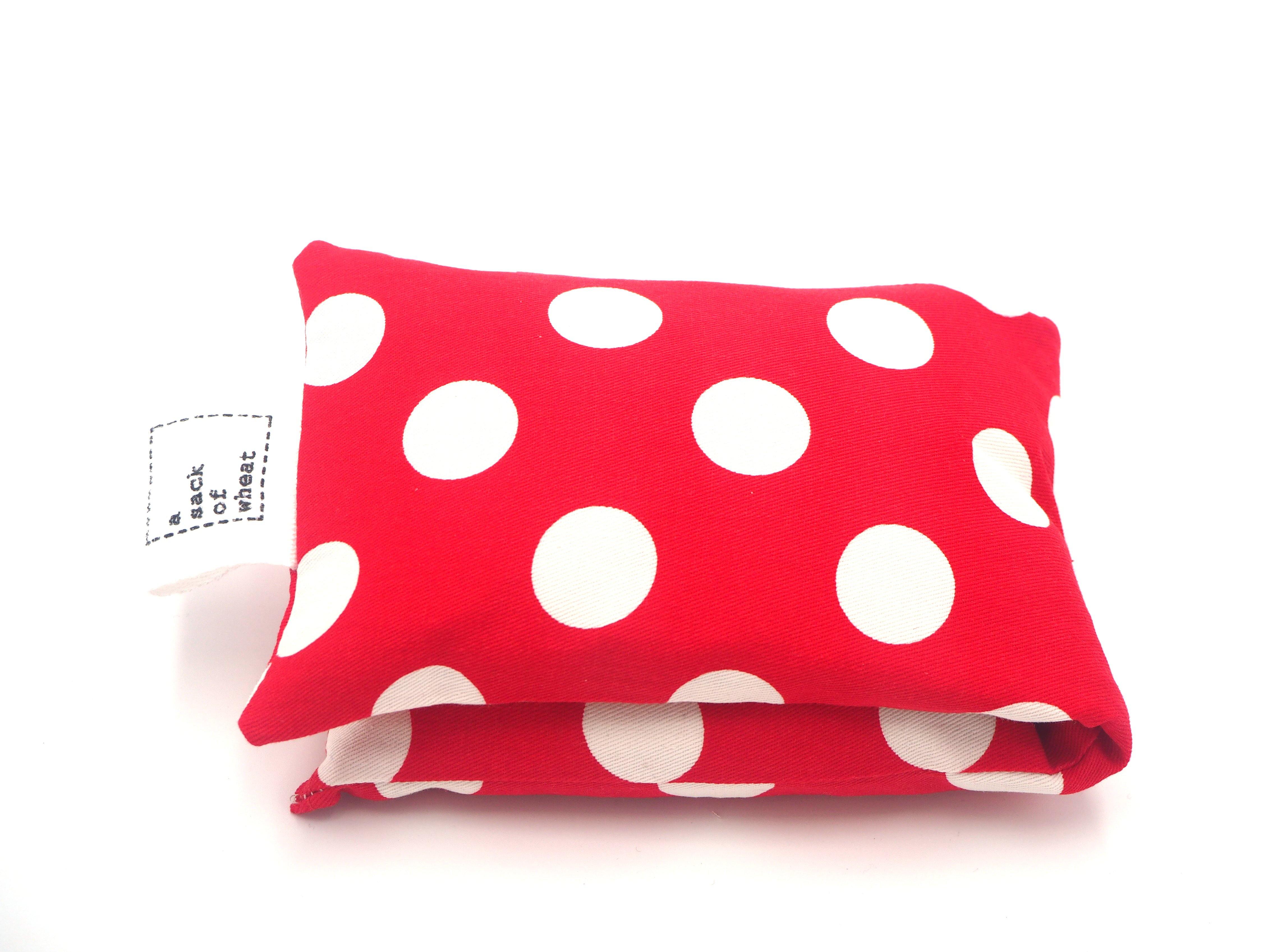 Folded view of A Sack Of Wheat, in a stunning Red & White Polka Dot print, 100% cotton fabric Image