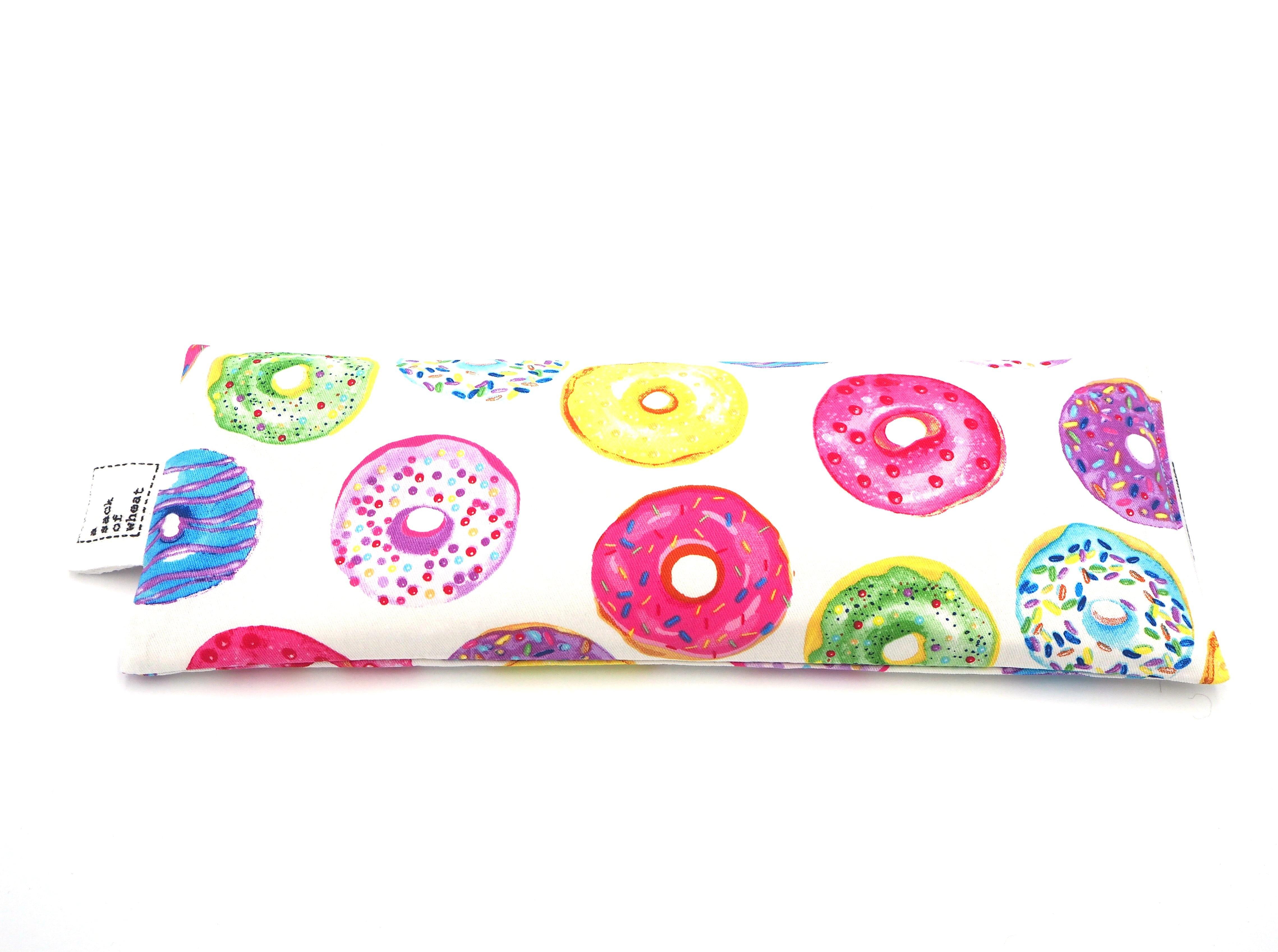 Flat view of A Sack Of Wheat, featuring delicious & colorful Donut images, 100% cotton fabric
