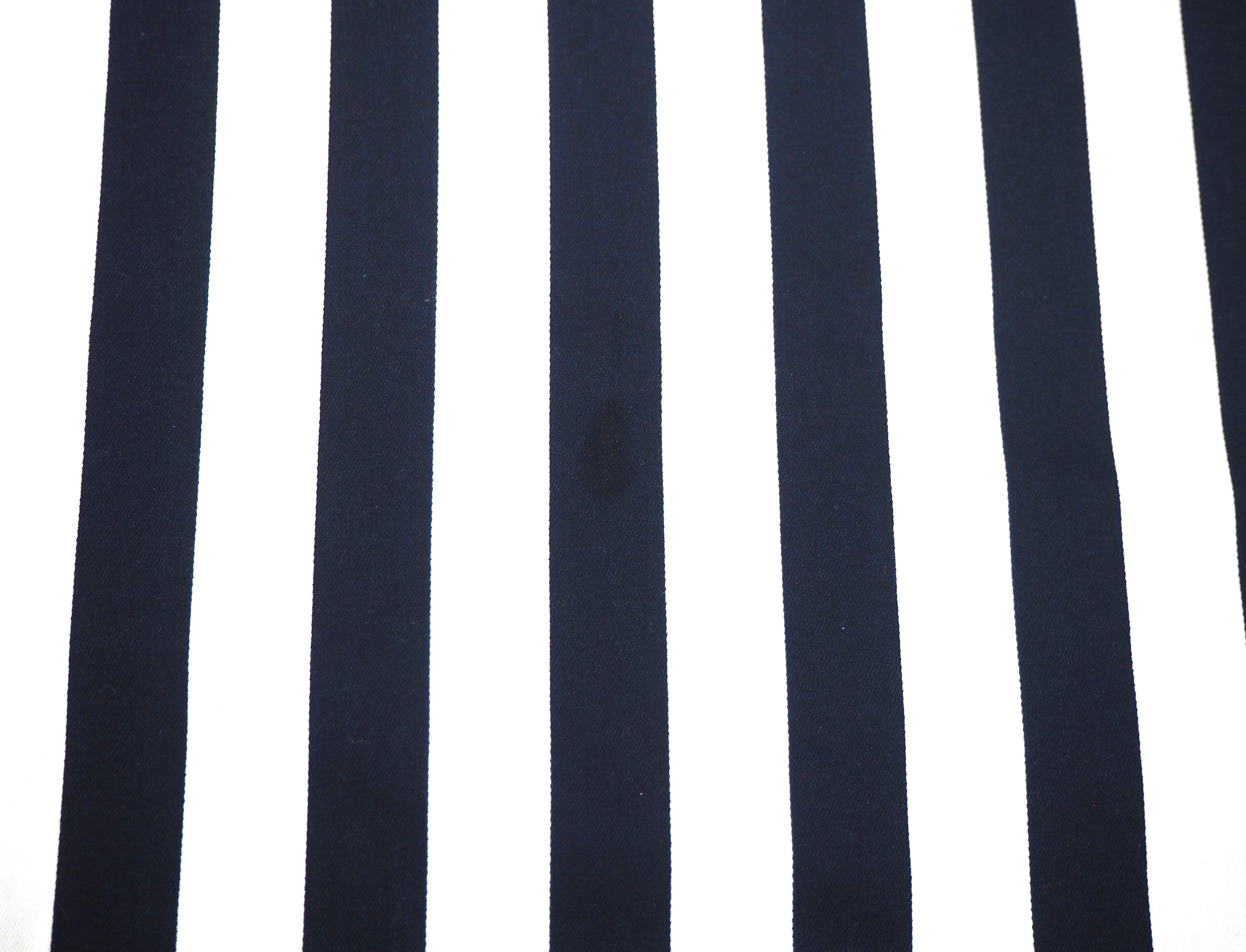 Classic Navy & White stripe print, 100% cotton fabric