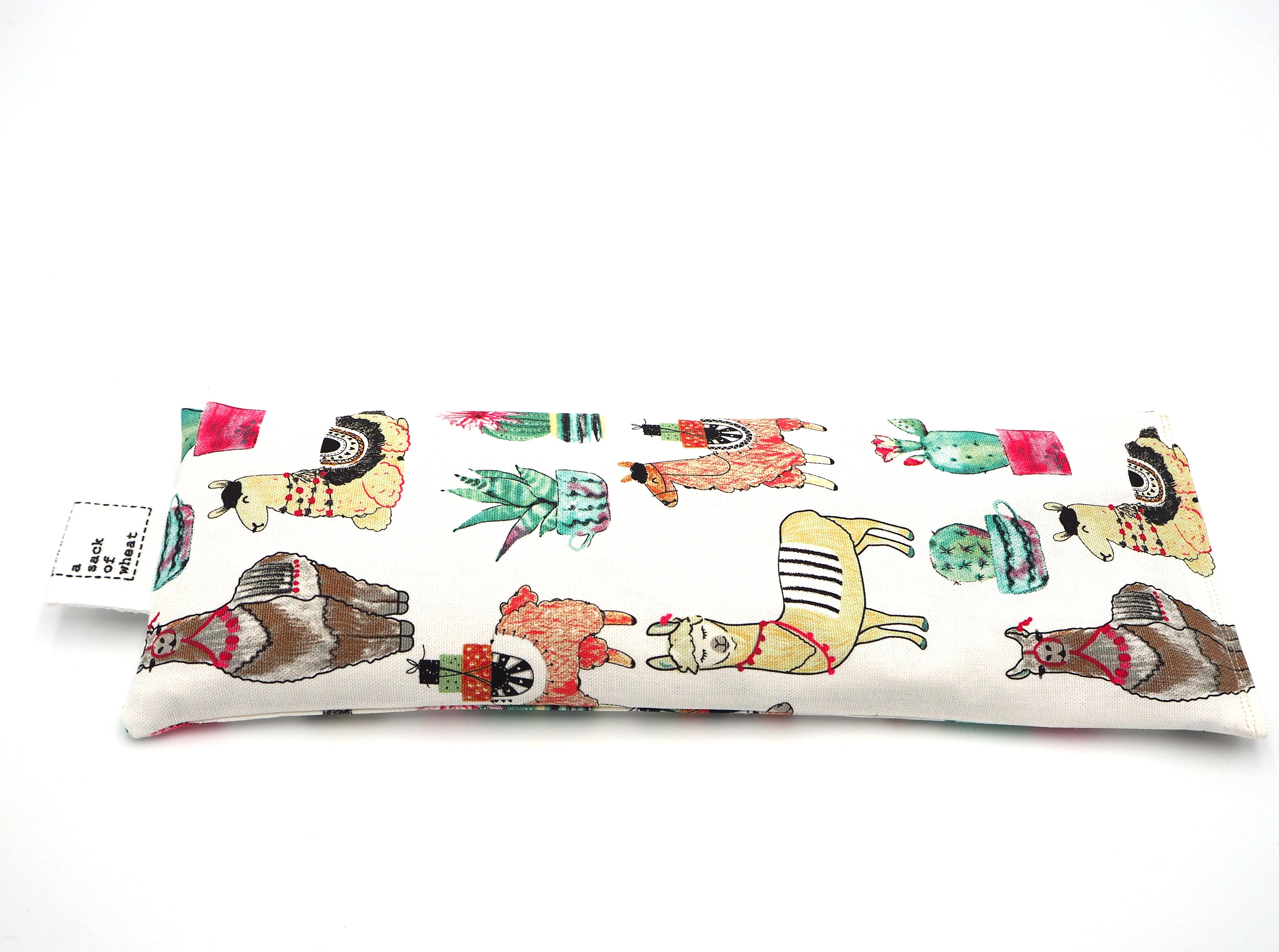 Flat Sack Of Wheat Image of Llamas dressed up in festive costumes on 100% cotton fabric