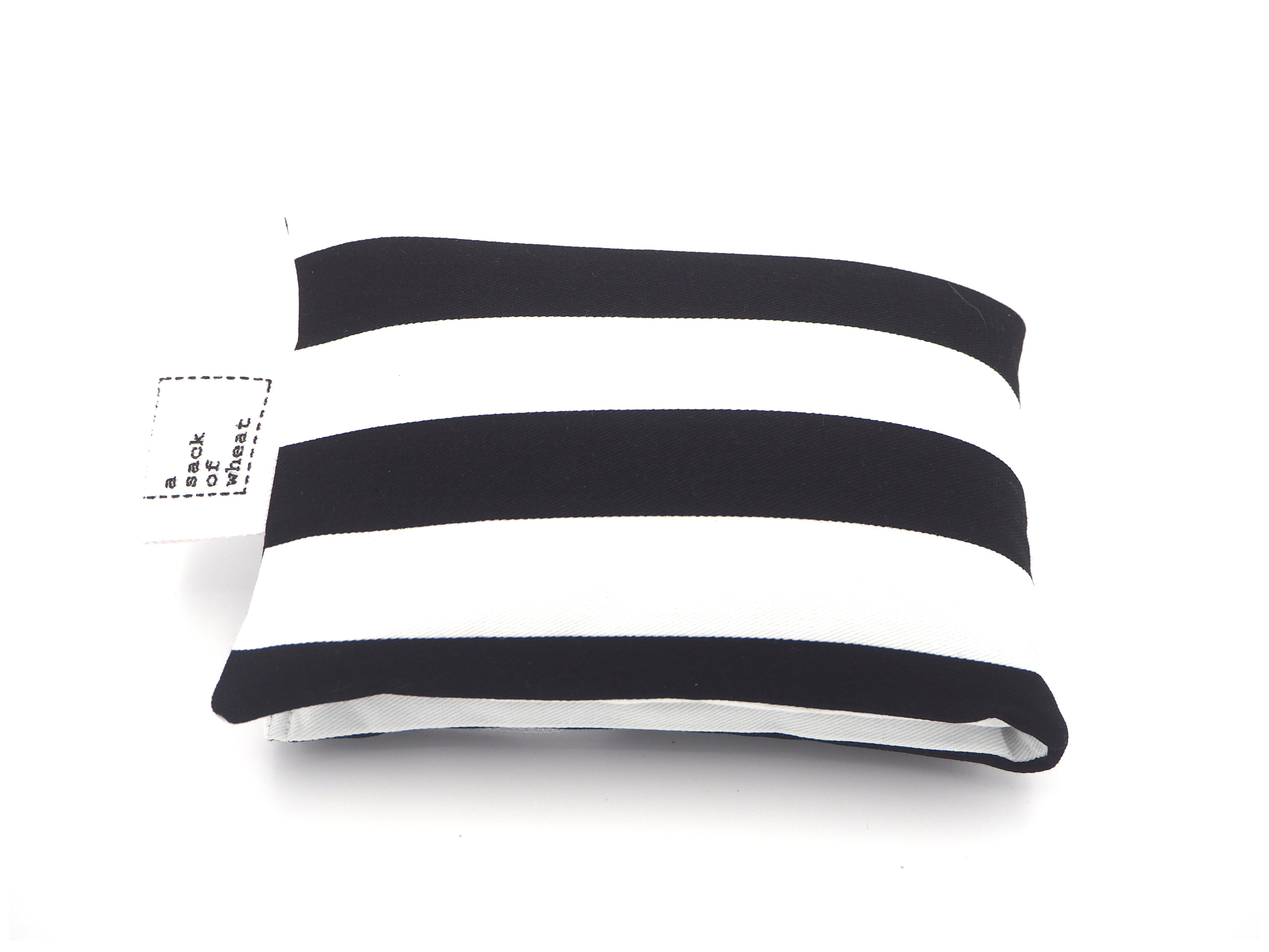 Folded view of A Sack Of Wheat, featuring  the Classic Black & White Striped print, 100% cotton fabric