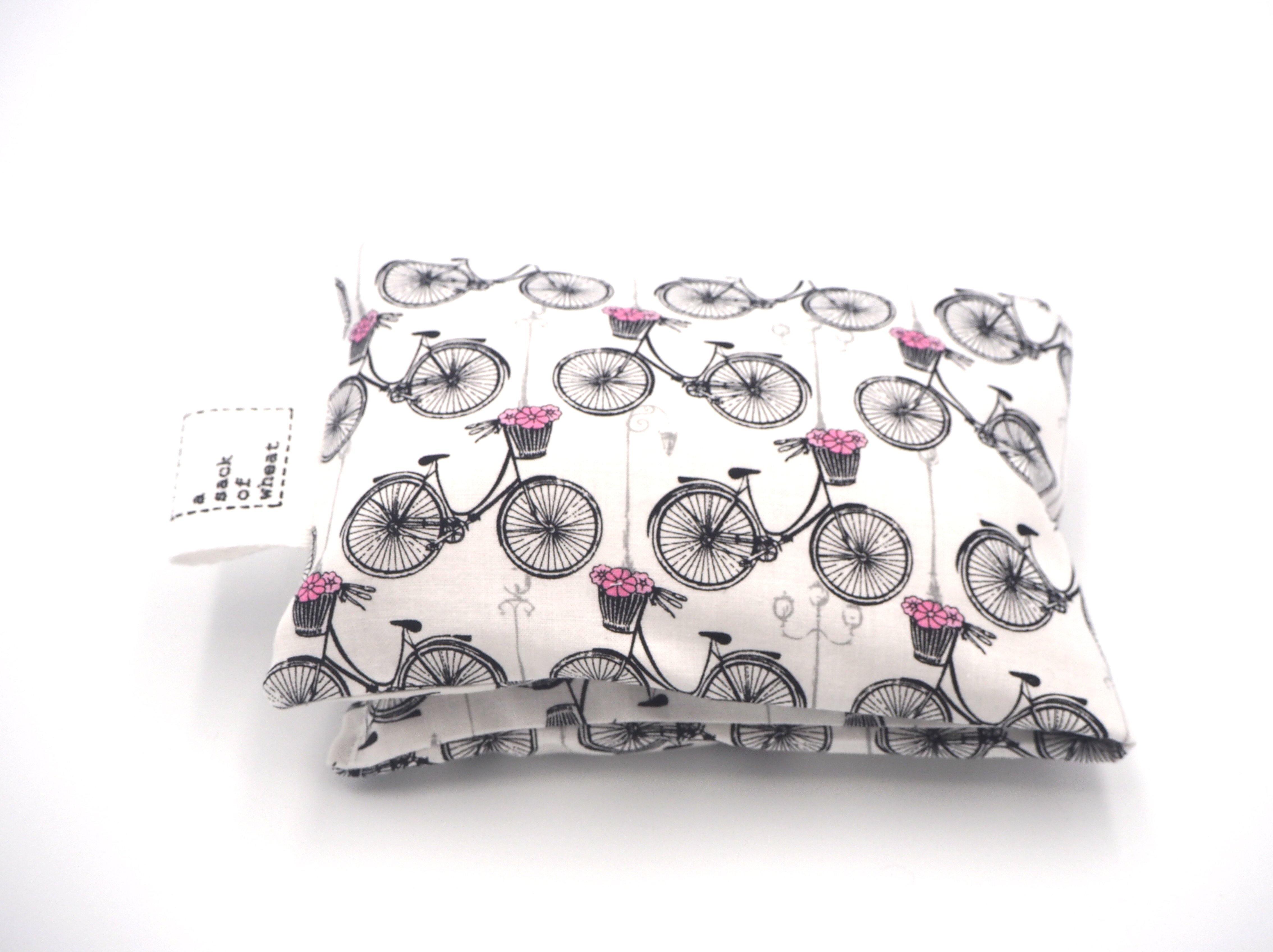 Folded view of A Sack Of Wheat, Paris Ladies Bicycle with Pink flowers, 100% cotton fabric